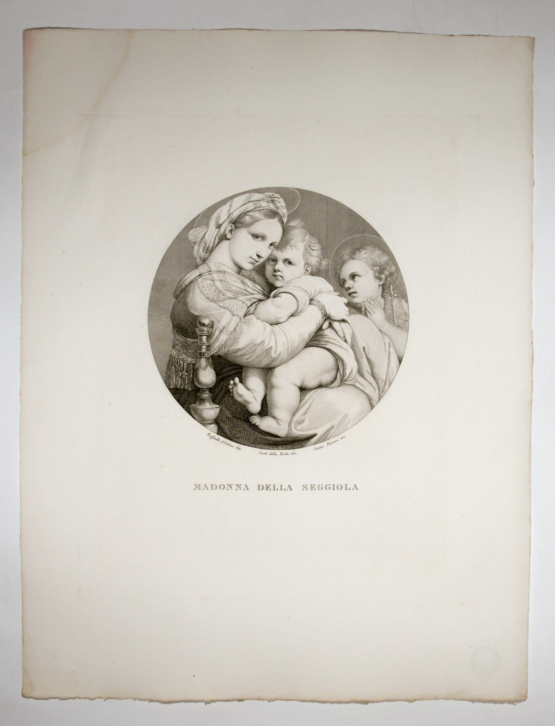 Madonna col Bambino e S. Giovannino, Madonna con Bambino (stampa, serie) di Sanzio Raffaello, Della Porta Carlo, Ferreri Cesare (sec. XIX)