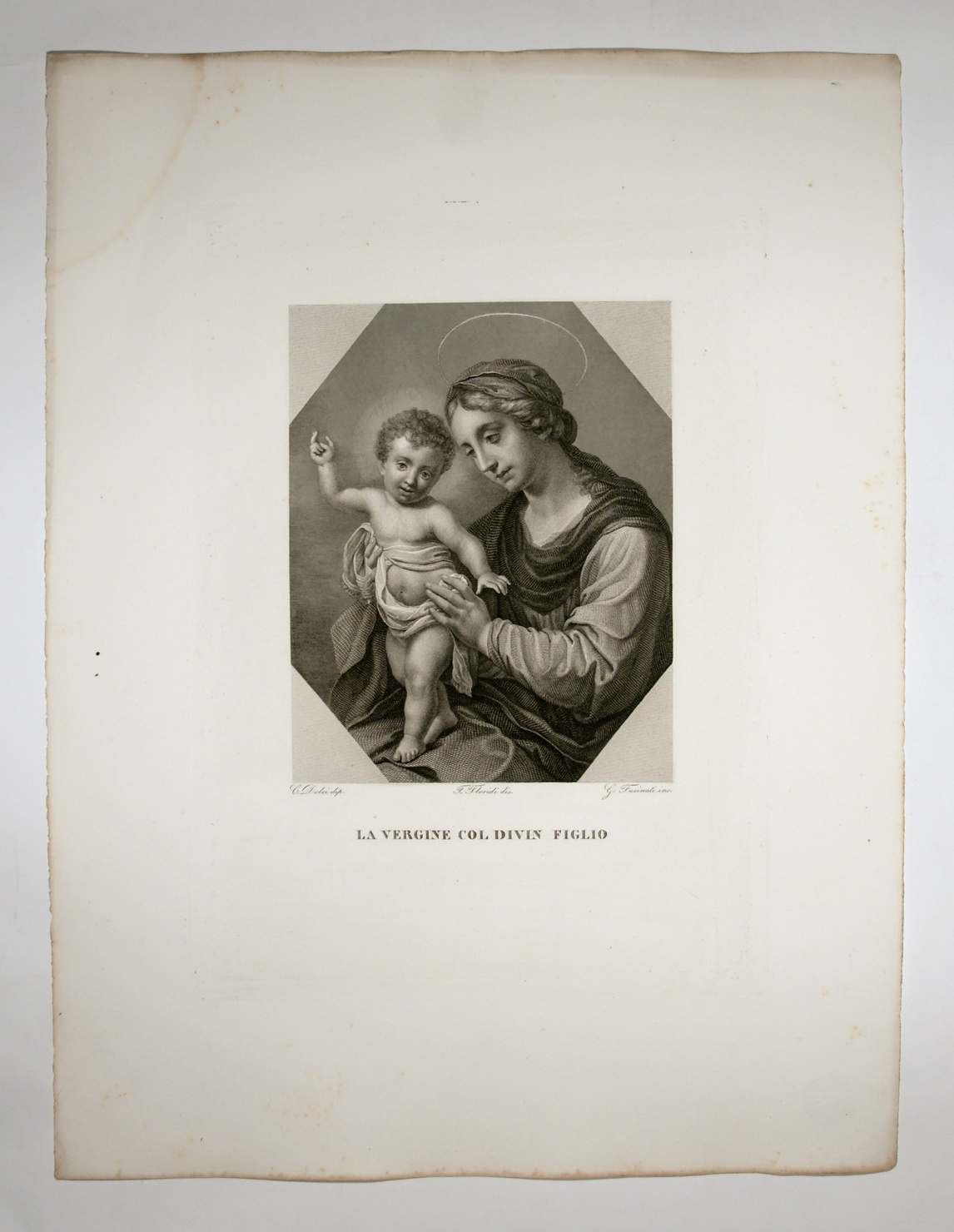 Madonna col Bambino, Madonna con Bambino (stampa, serie) di Dolci Carlo, Floridi Francesco, Fusinati Giuseppe (sec. XIX)