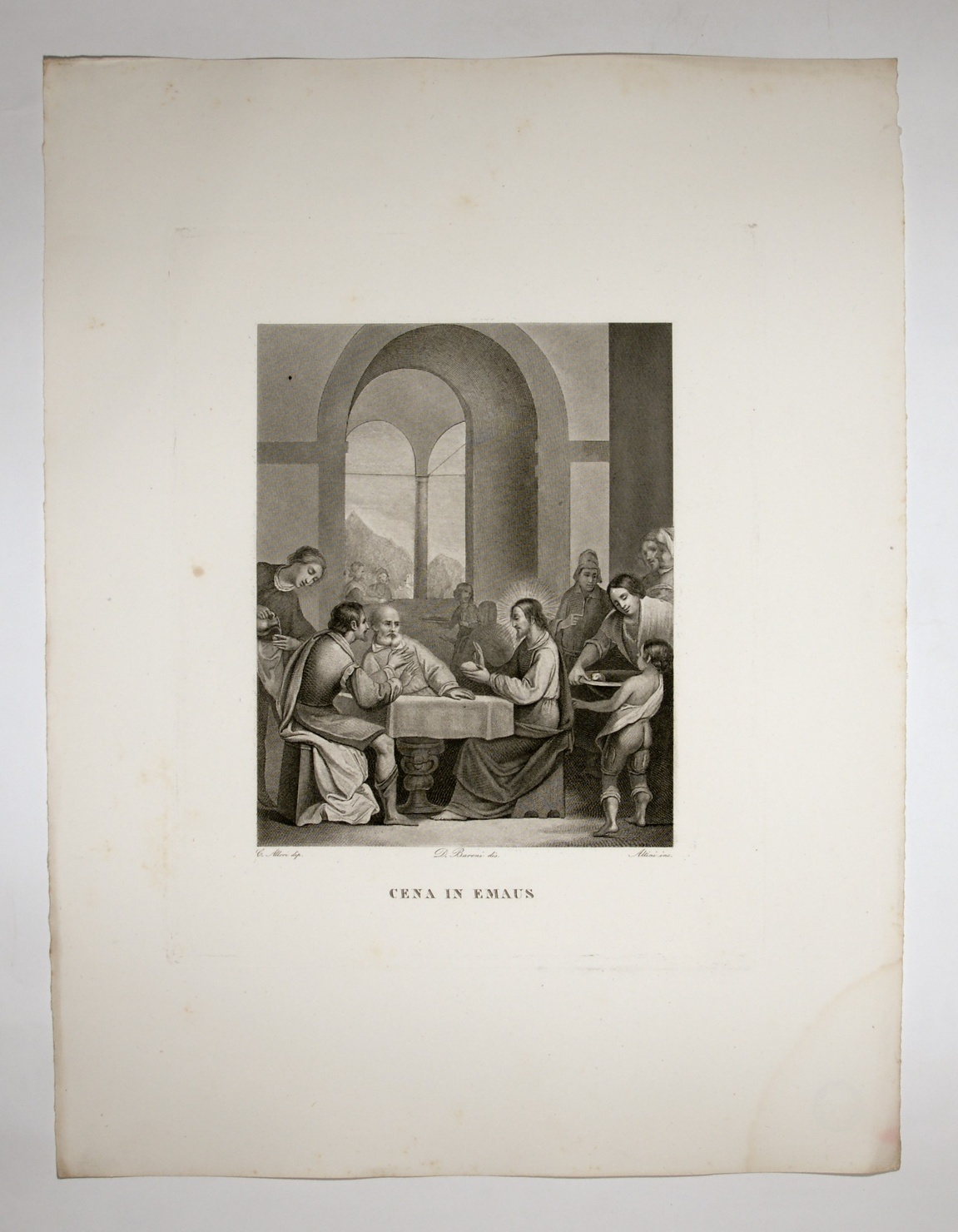 cena in Emmaus, cena in Emmaus (stampa, serie) di Allori Cristofano, Baroni Domenico, Altini Ignazio (sec. XIX)