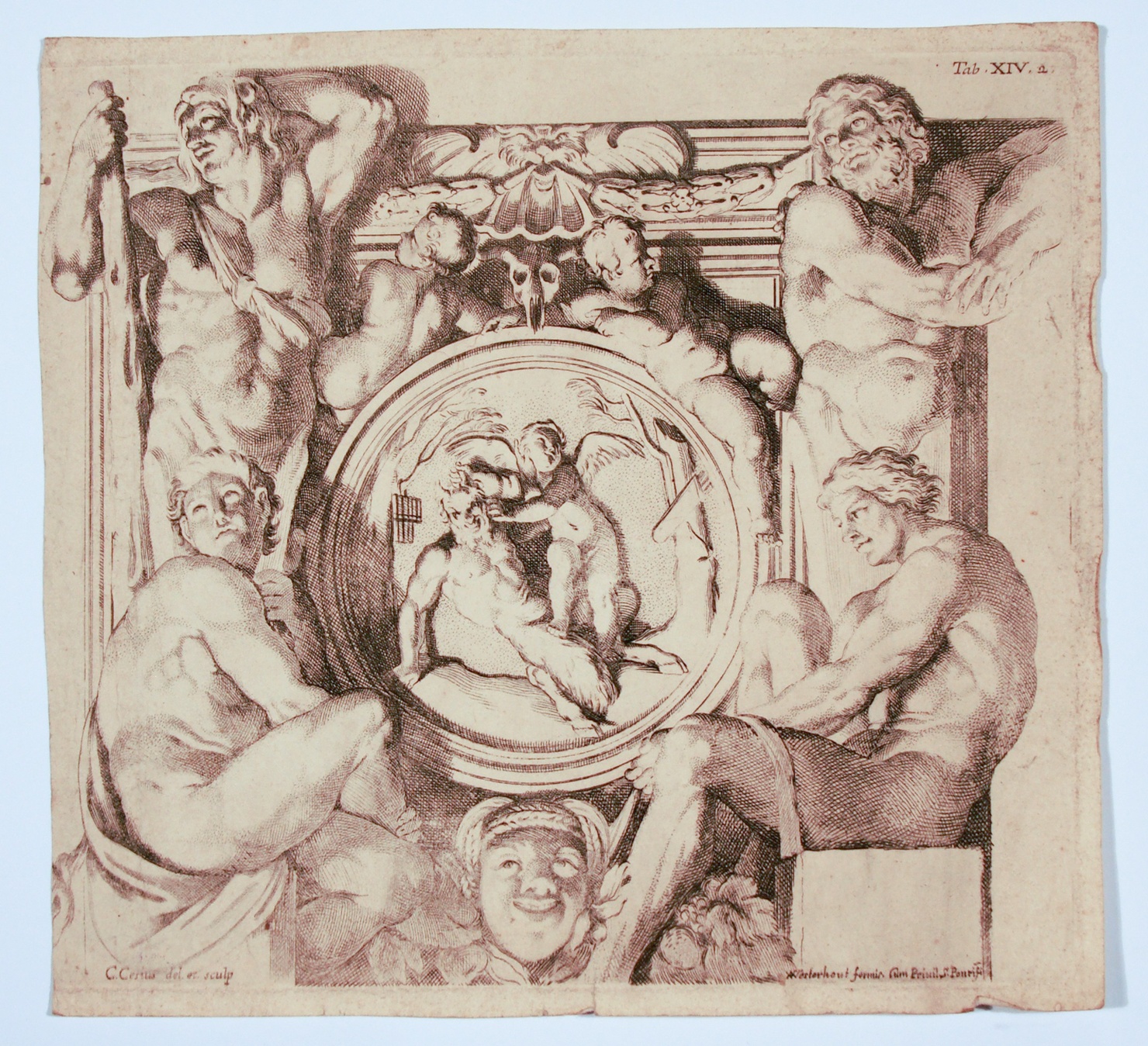 Pan e Cupido (stampa, serie) di Cesi Carlo, Carracci Annibale (metà sec. XVIII)