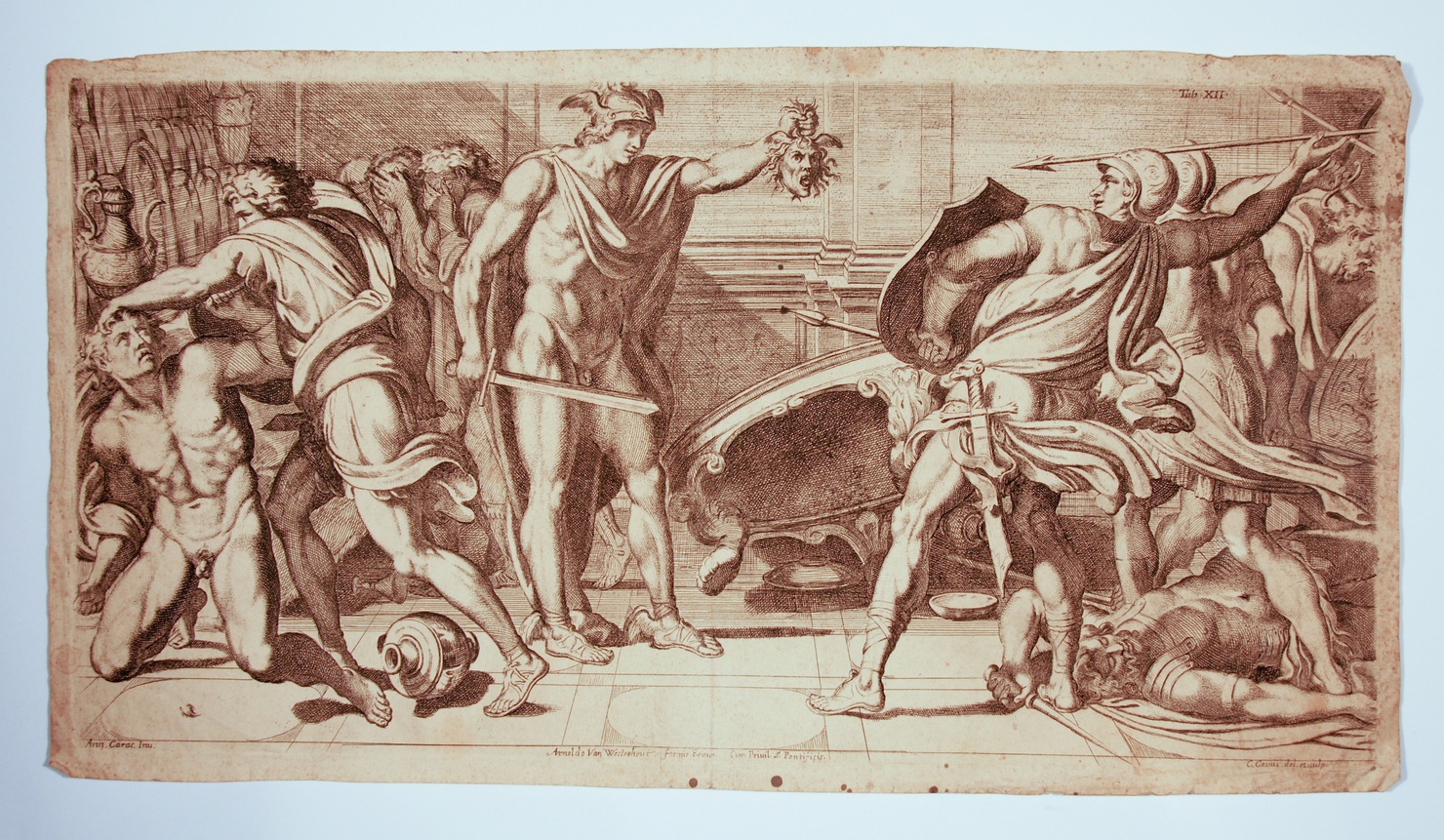 Perseo con la testa di Medusa (stampa, serie) di Cesi Carlo, Carracci Annibale (metà sec. XVIII)