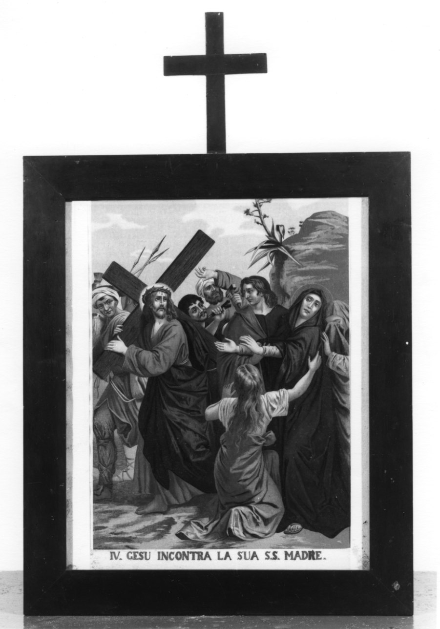 stazione IV: Gesù incontra la Madonna (stampa a colori, elemento d'insieme) - ambito piemontese (primo quarto sec. XX)