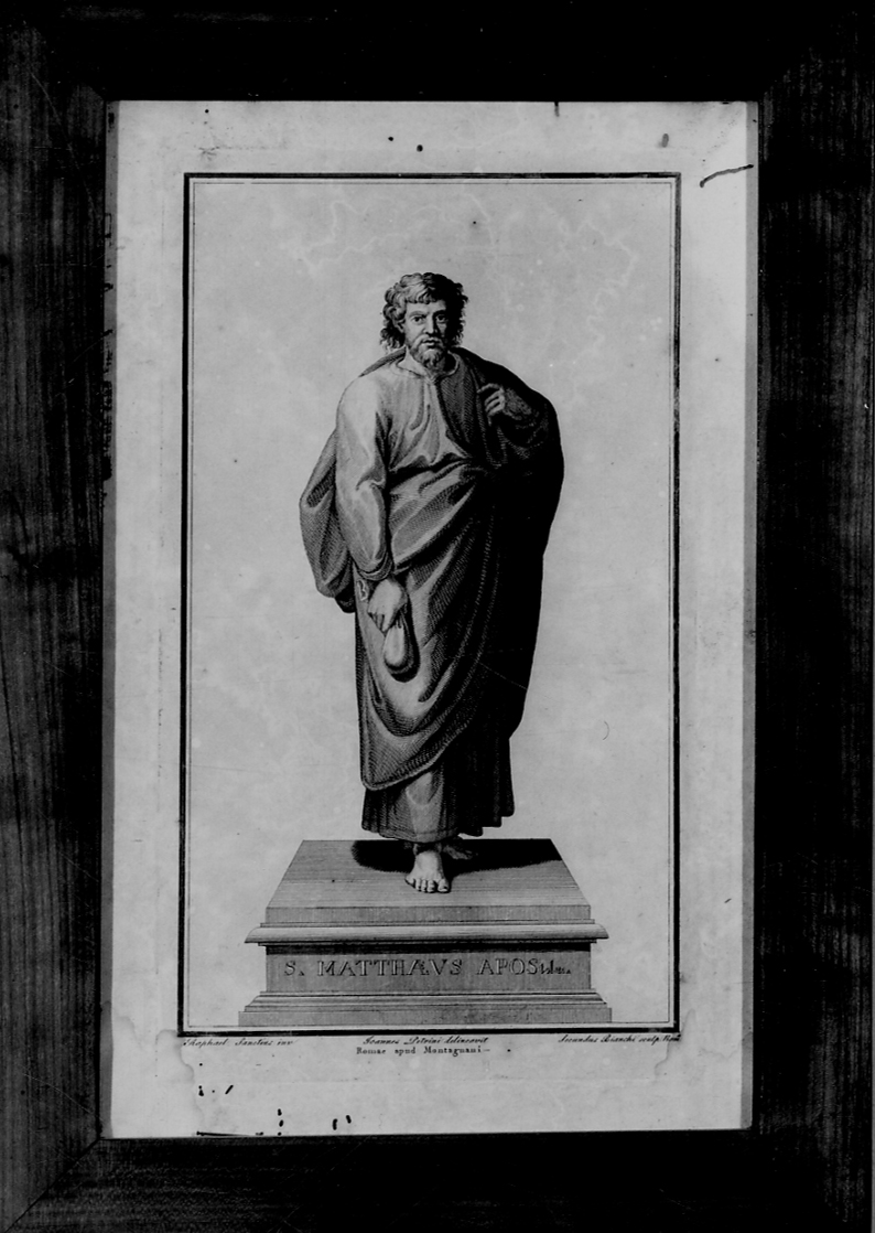 San Matteo Evangelista (stampa, elemento d'insieme) di Sanzio Raffaello, Petrini Giovanni, Bianchi Secondo (inizio sec. XIX)