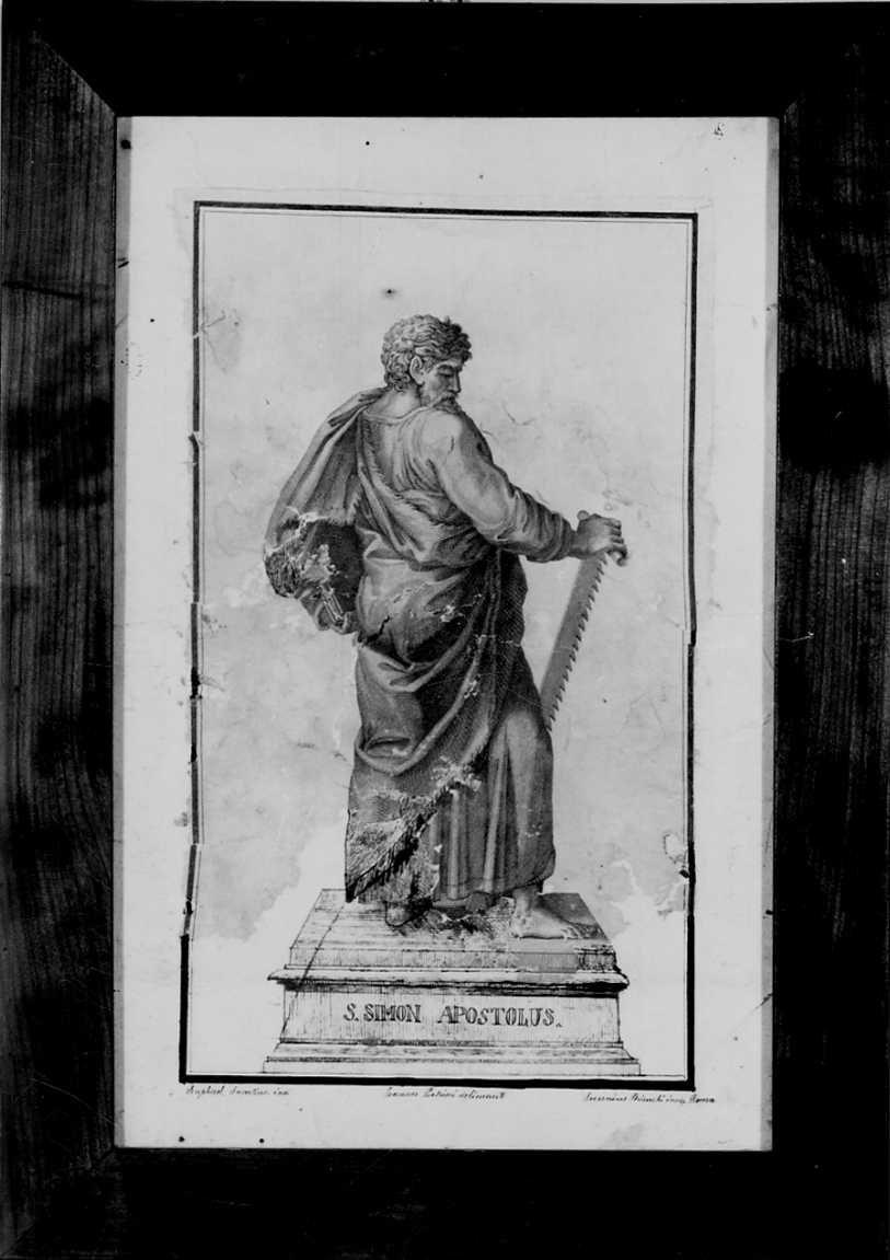 San Simone Apostolo (stampa, elemento d'insieme) di Sanzio Raffaello, Petrini Giovanni, Bianchi Secondo (inizio sec. XIX)