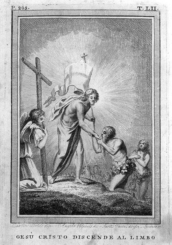 discesa di Cristo al limbo (stampa) di Lasinio Carlo, Volpini Angelo, Dolci Carlo (sec. XVIII)