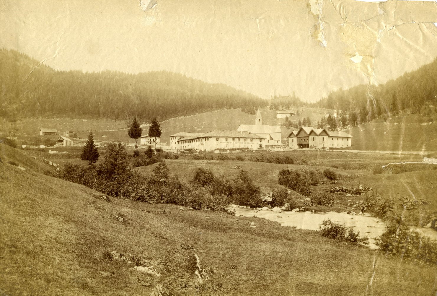 Alpi - Madonna di Campiglio - Vedute - Alberghi (positivo) di Anonimo (XIX)