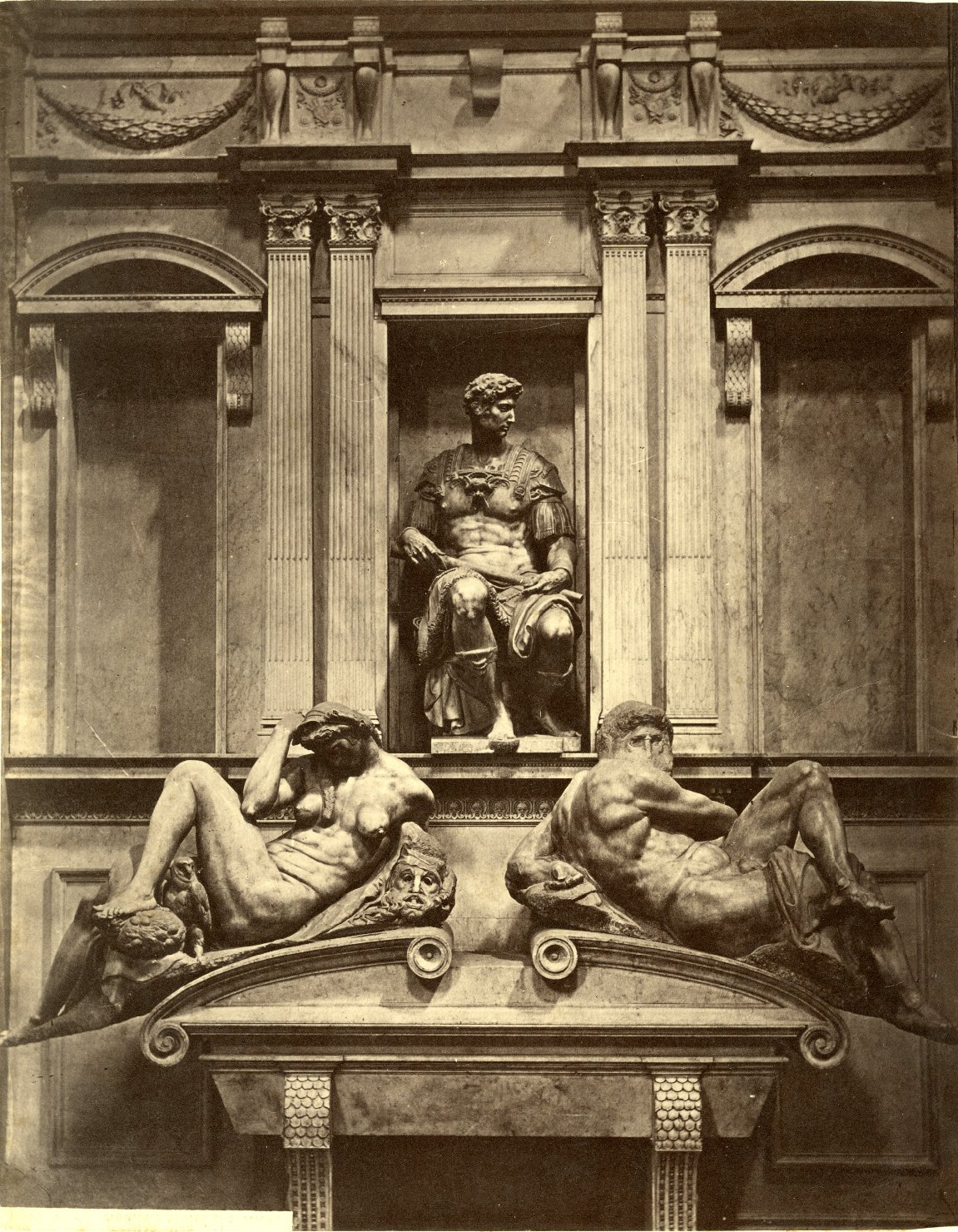Monumento sepolcrale - Sculture - Firenze (positivo) di Buonarroti, Michelangelo, Anonimo (XIX)