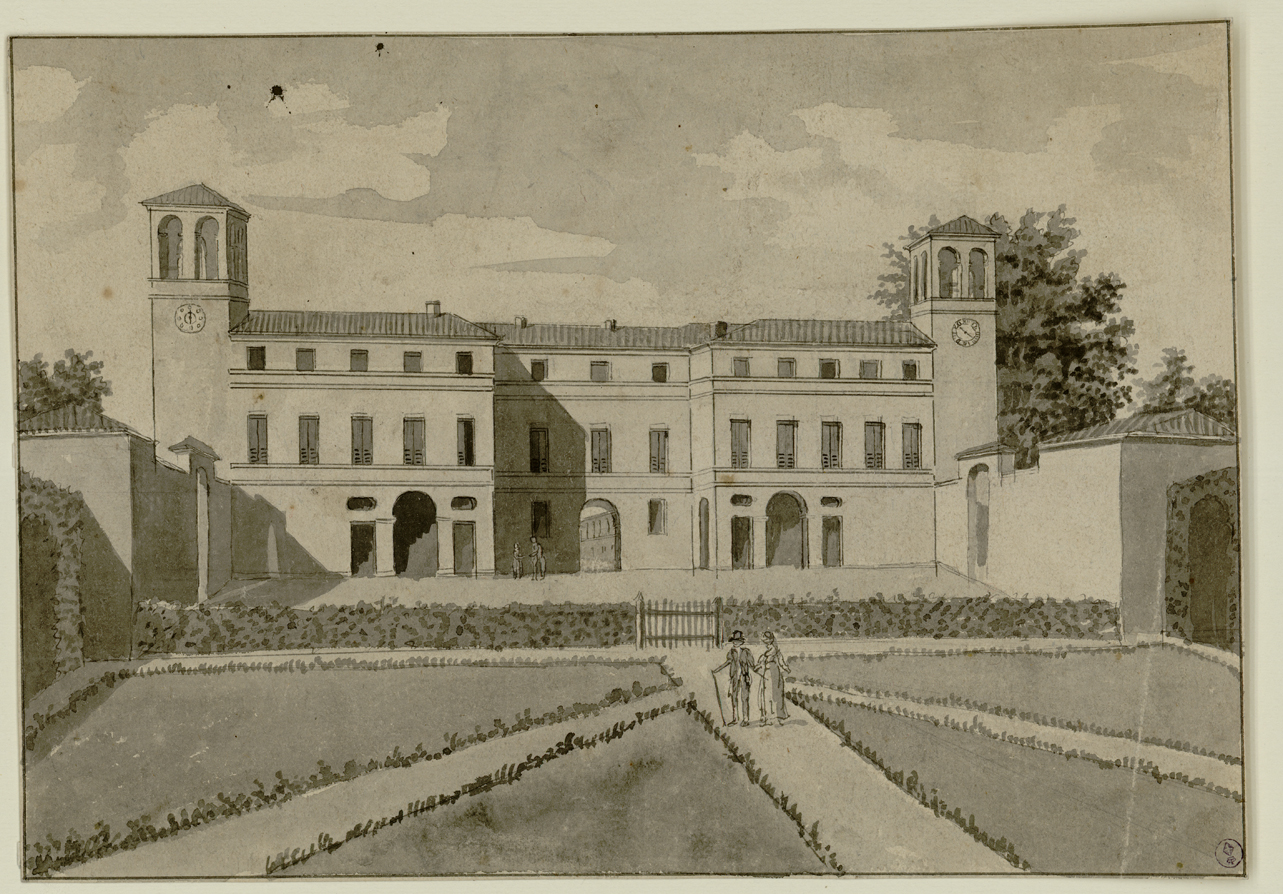 veduta della Villa delle Canavere a Savigliano (disegno) di Bagetti Giuseppe Pietro (fine/ metà secc. XVIII-XIX)