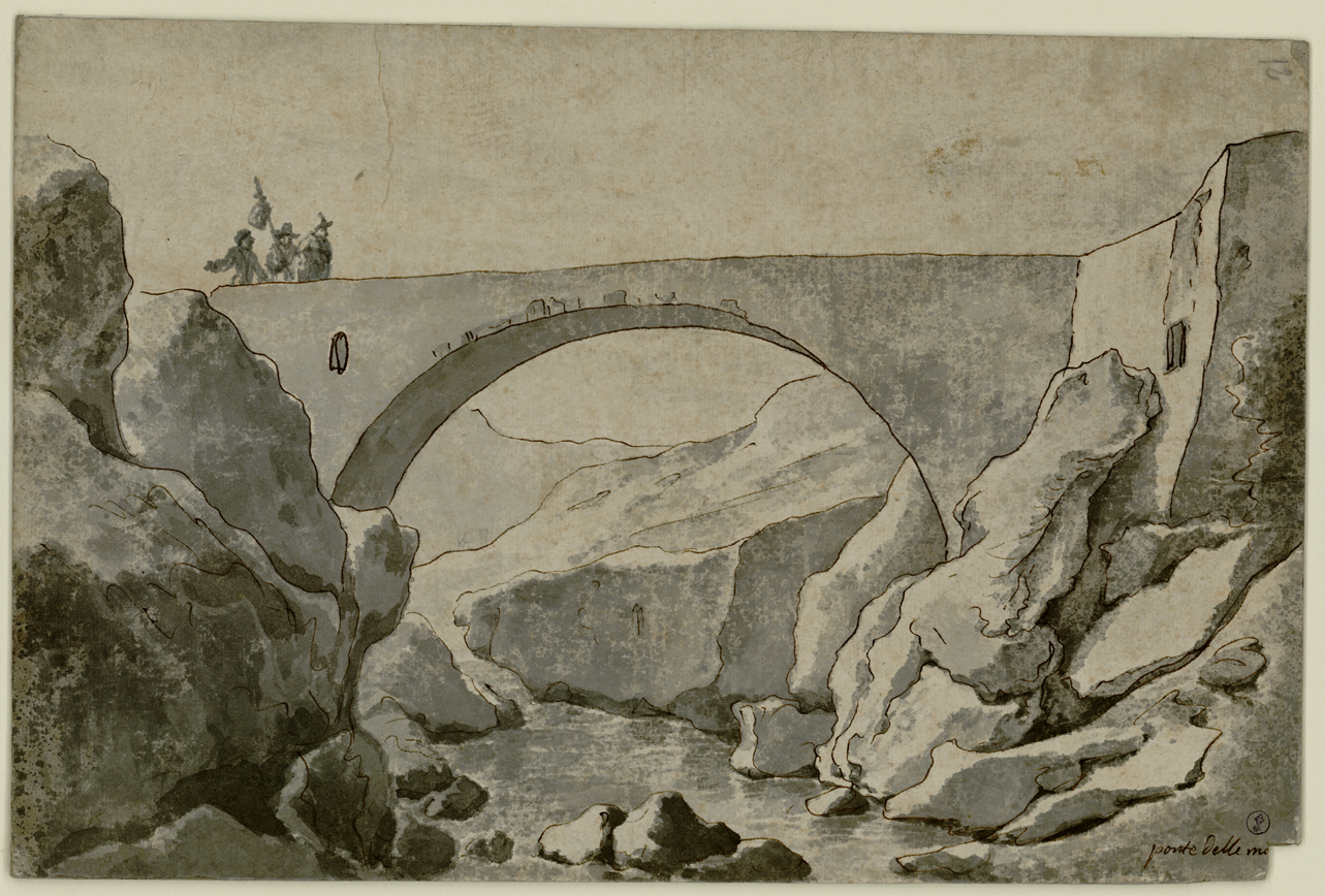 Ponte delle more, ponte delle more (disegno) di Bagetti Giuseppe Pietro (fine/ metà secc. XVIII-XIX)