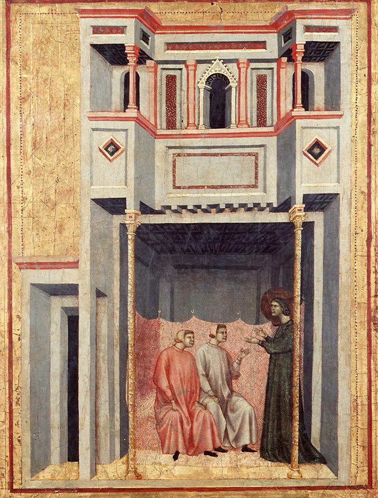 Santa Cecilia predica a San Valeriano e San Tiburzio (dipinto) di Maestro della Santa Cecilia (inizio sec. XIV)