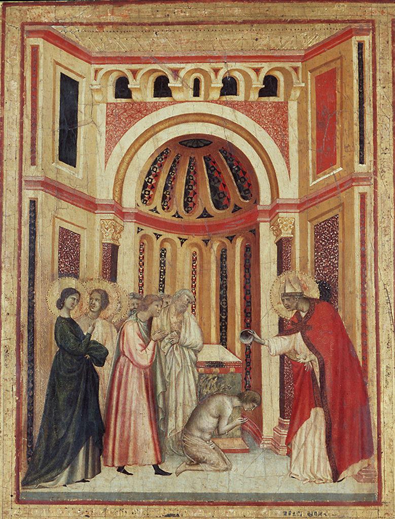 battesimo di San Tiburzio (dipinto) di Maestro della Santa Cecilia (inizio sec. XIV)