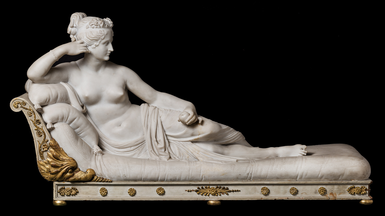 Paolina Borghese come Venere vincitrice (Scultura, opera isolata) di Fossi, Cesare (seconda metà sec. XIX)