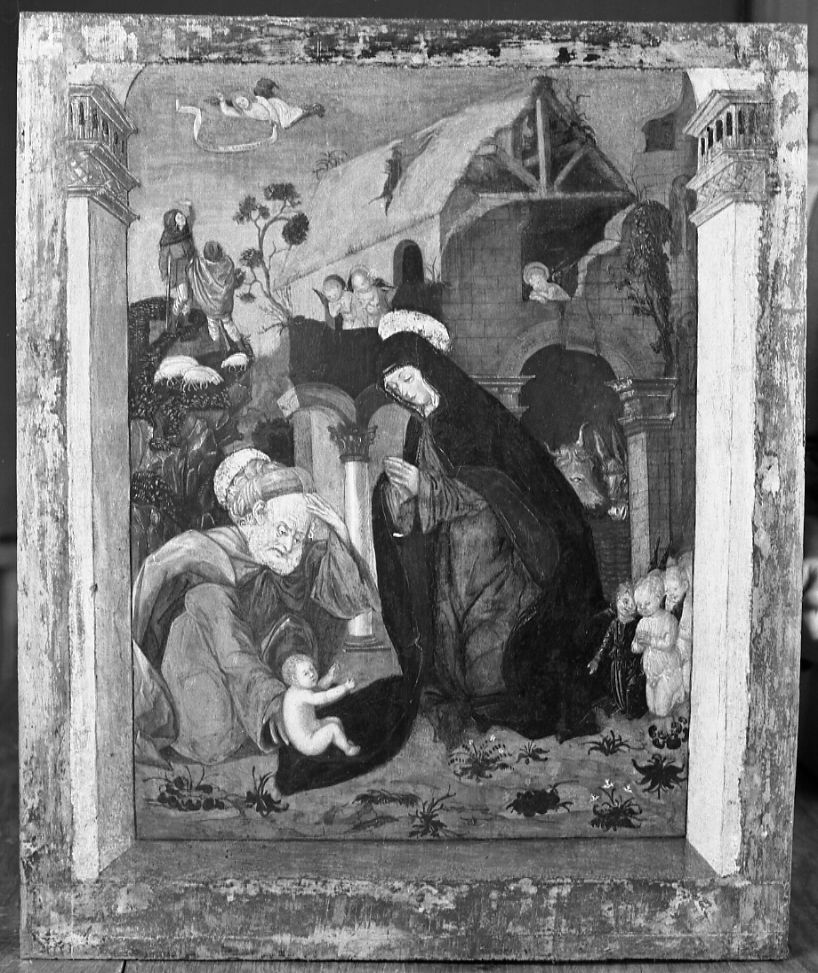Natività di Gesù (dipinto, opera isolata) di Oldoni, Eleazaro (inizio sec. XVI)