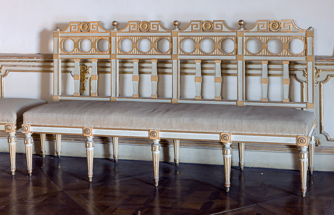 panca con schienale - manifattura piemontese (seconda metà sec. XVIII)