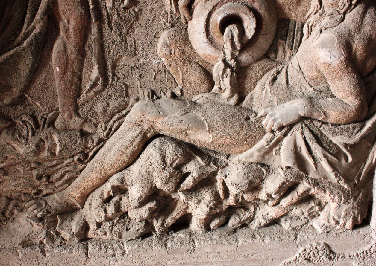 Apollo e Dafne (rilievo, elemento d'insieme) di Calandrino, Paolo (XVI)