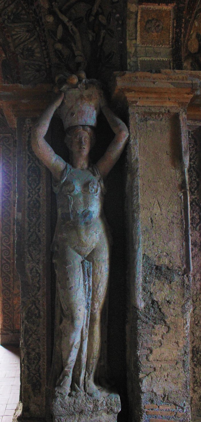 cariatidi con cesti di frutta (statua, elemento d'insieme) di Calandrino, Paolo (XVI)