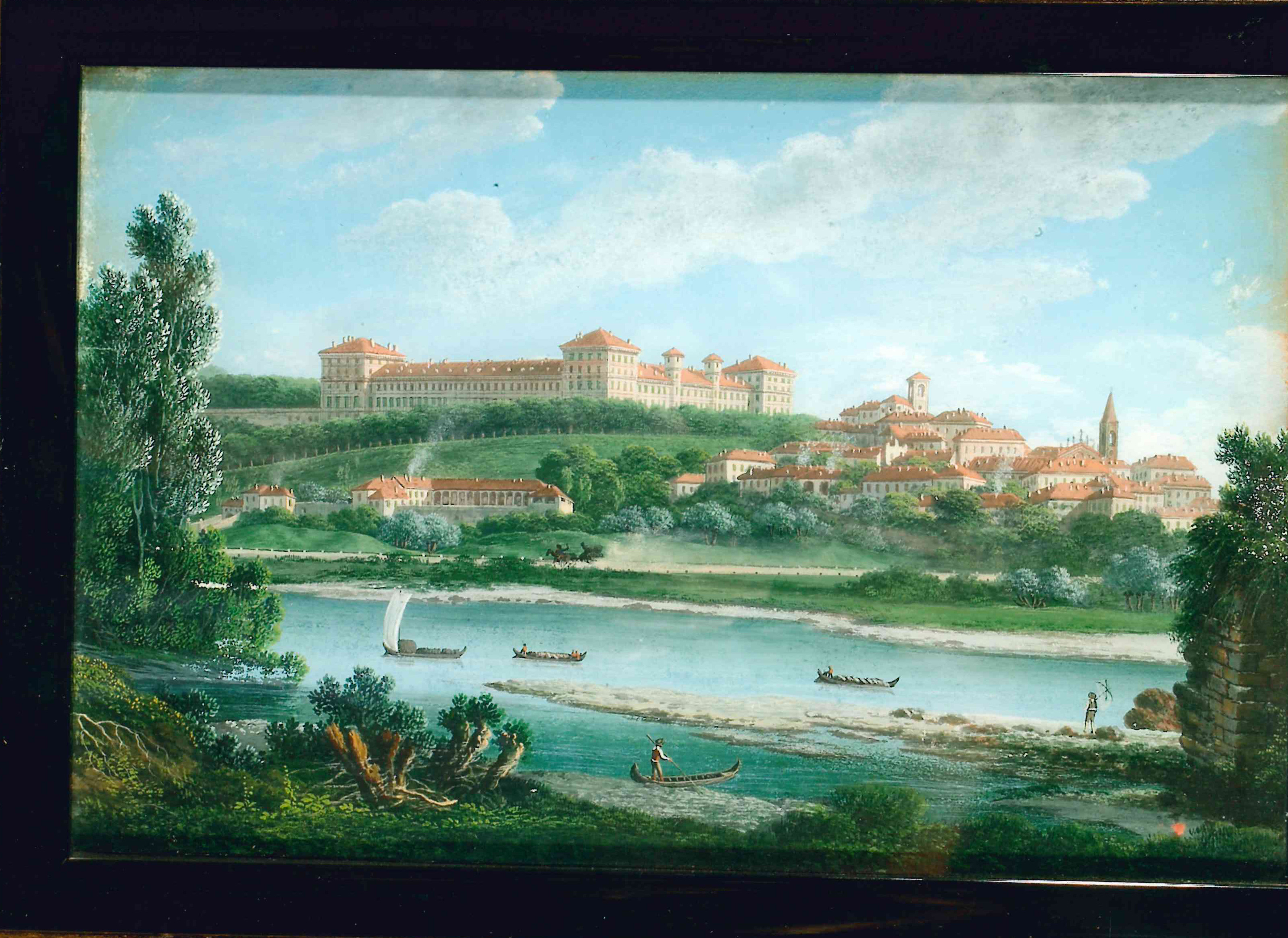 Veduta del Castello di Moncalieri (dipinto) di Reviglio Luigi Baldassarre (maniera) (prima metà XIX)