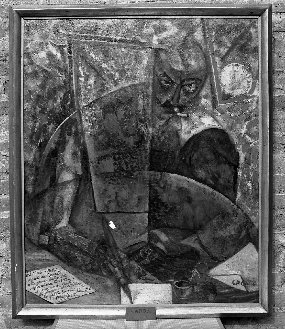 ritratto di Filippo Tommaso Marinetti (dipinto, opera isolata) di Carrà Carlo (primo quarto XX)