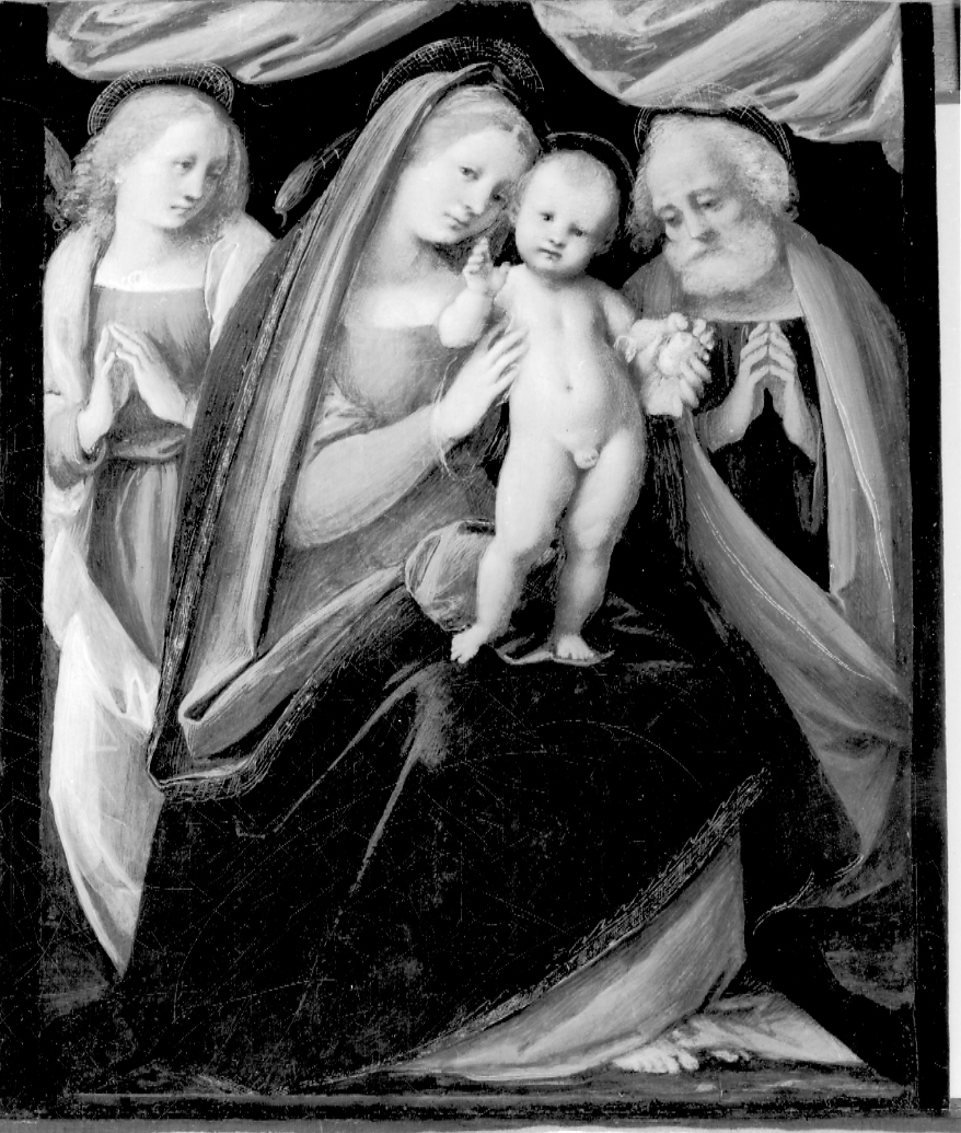 Sacra Famiglia con Angelo, Madonna con Bambino, San Giuseppe e angelo (dipinto, opera isolata) di Ferrari Gaudenzio (scuola) (prima metà XVI)
