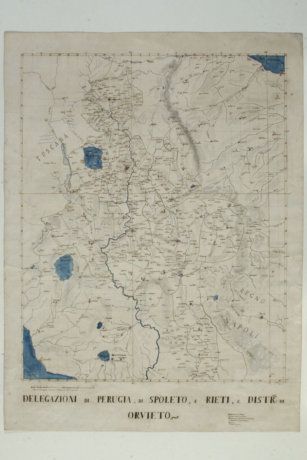 carta geografica (disegno, opera isolata) - ambito umbro (sec. XIX)