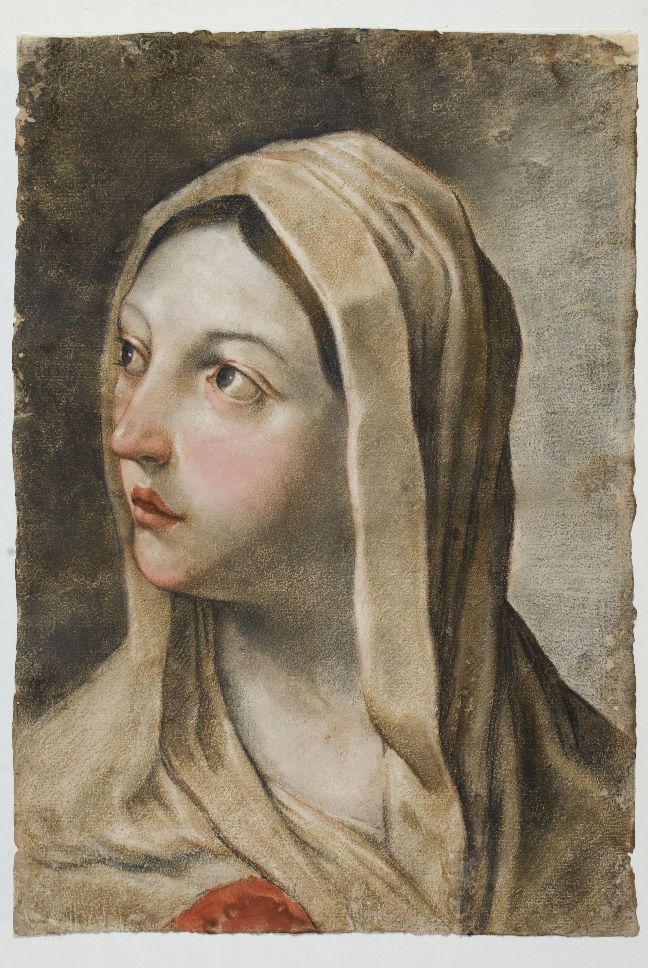 Madonna annunciata (disegno, elemento d'insieme) - ambito Italia centrale (fine/ inizio secc. XVIII-XIX)