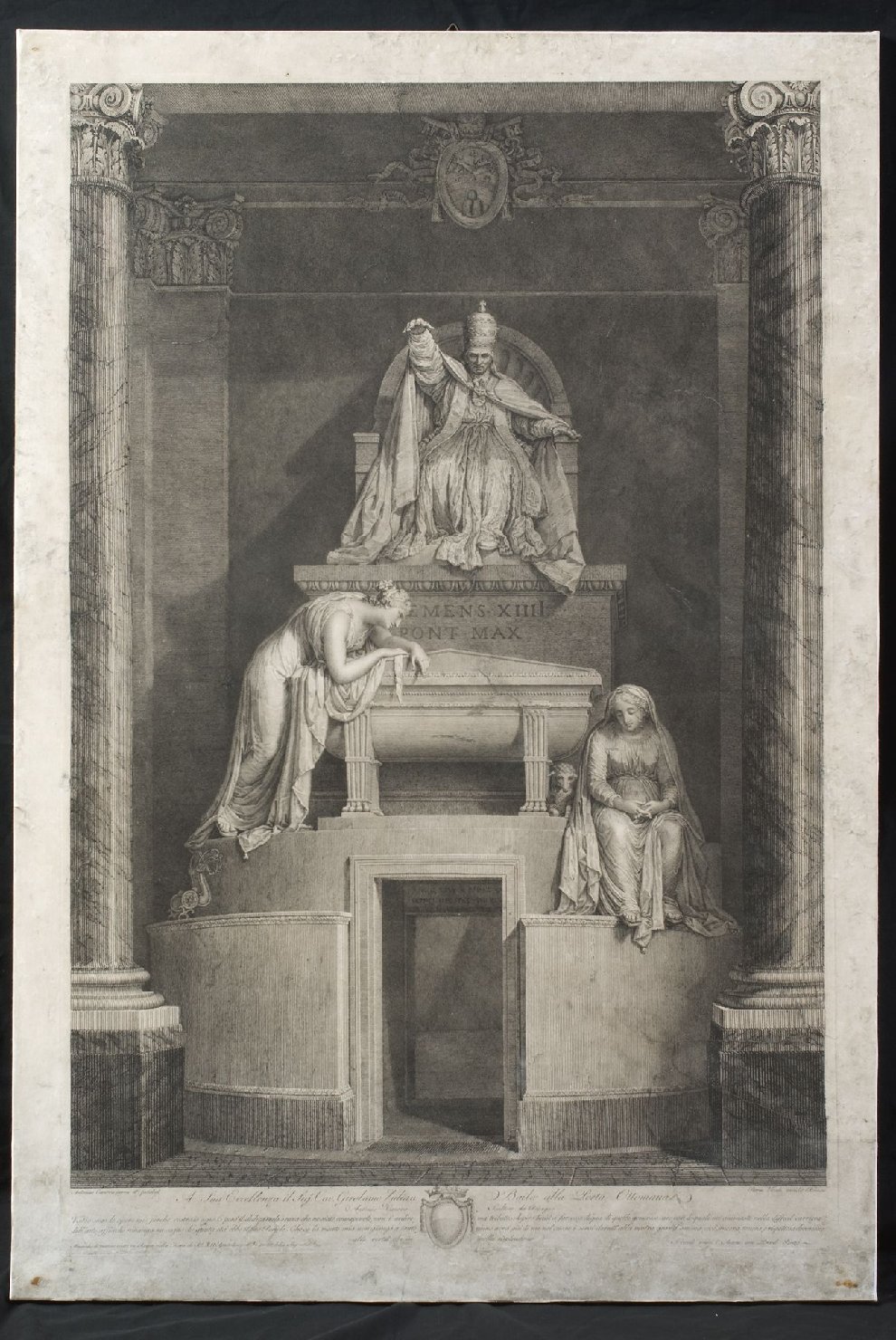 monumento a Clemente XIV (stampa) di Vitali, Pietro Maria (ultimo quarto sec. XVIII)