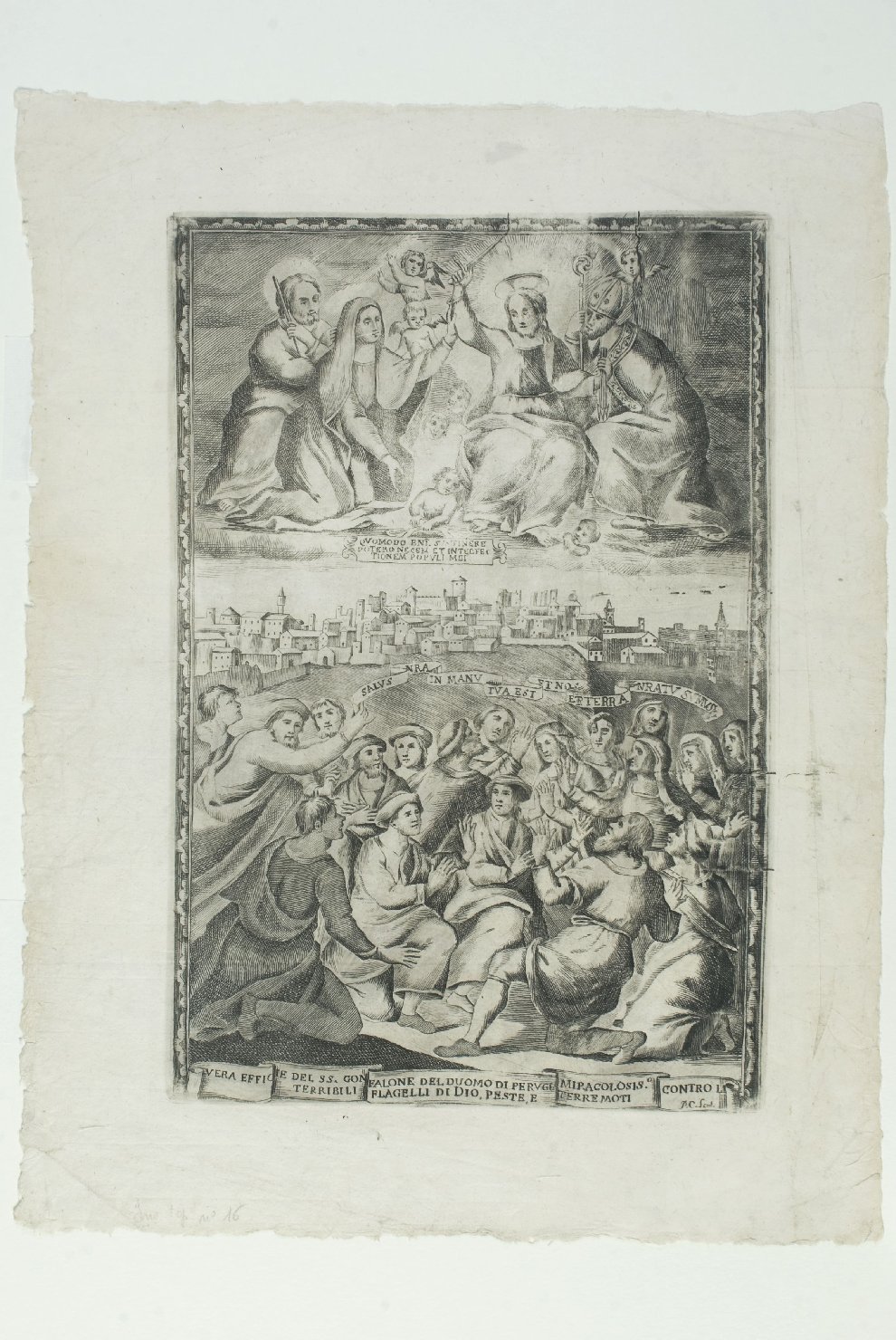 Gonfalone della peste, assunzione della Madonna (stampa) - ambito umbro (seconda metà sec. XVIII)