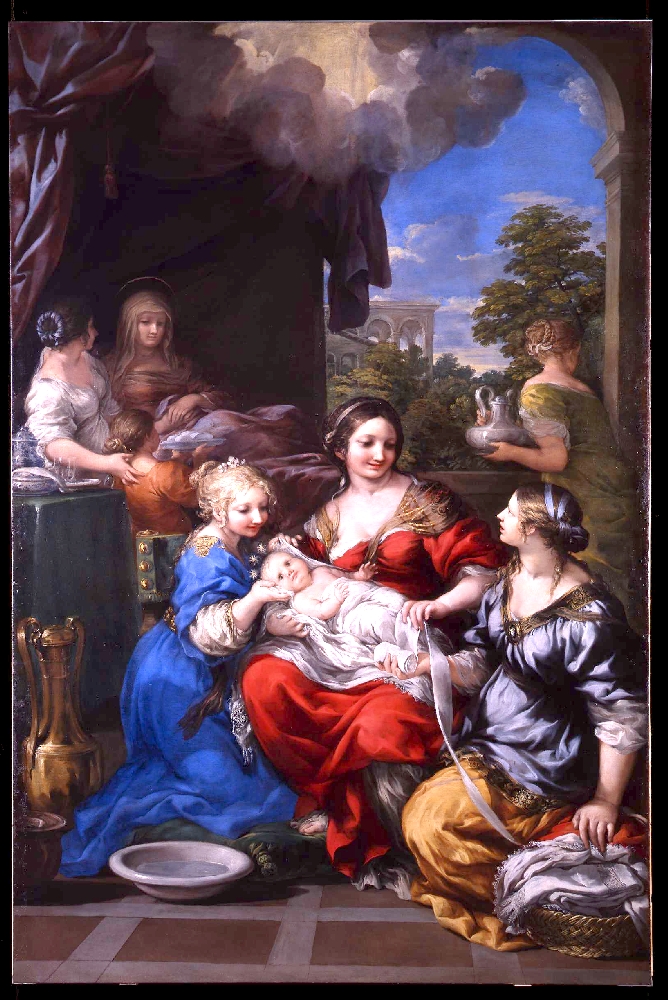 nascita di Maria Vergine (dipinto, opera isolata) di Pietro da Cortona (prima metà sec. XVII)