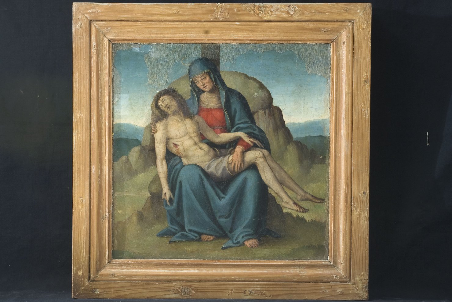 Pietà (dipinto, elemento d'insieme) di Cocchi Pompeo di Piergentile (attribuito) (metà sec. XVI)