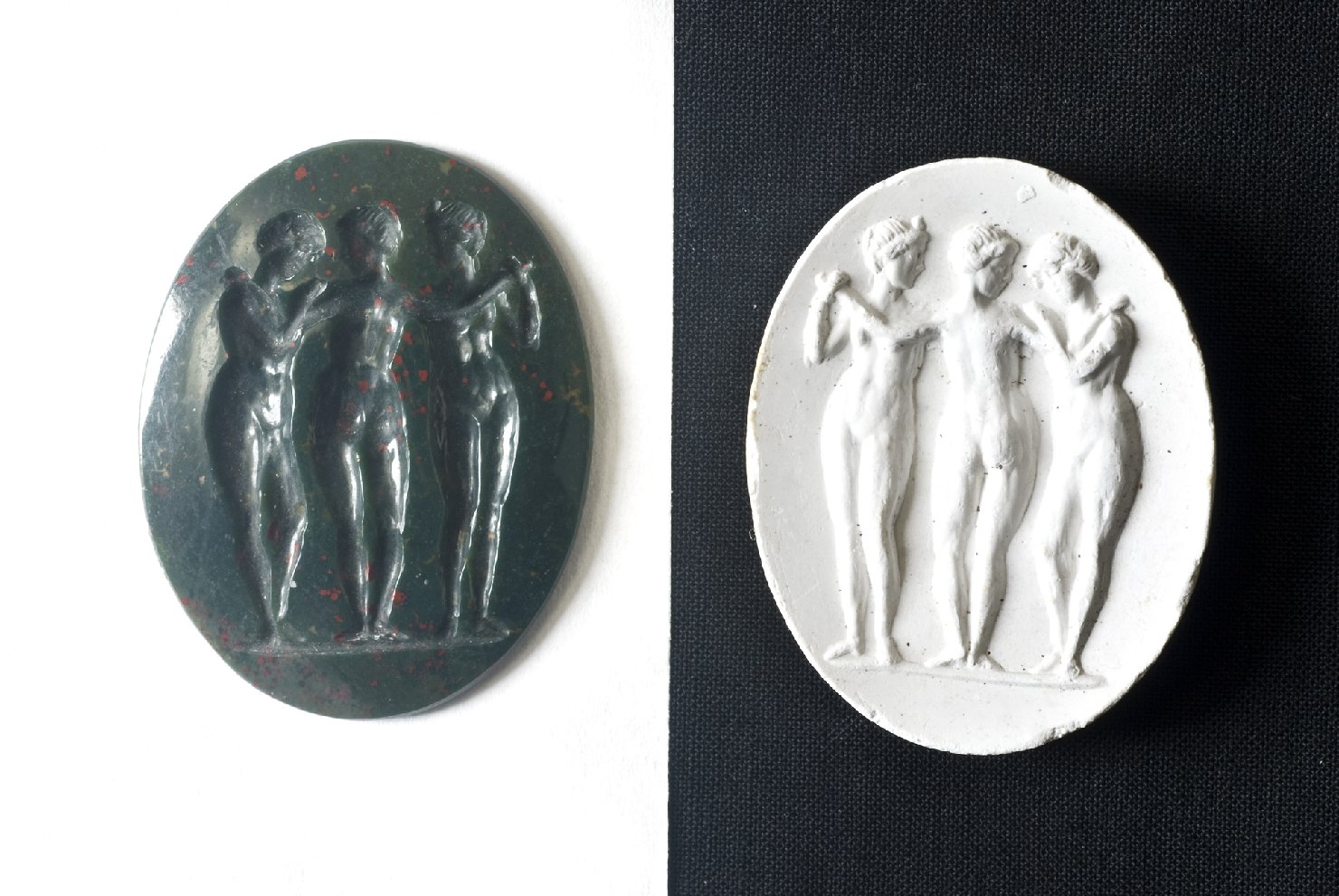 le tre Grazie (sigillo, opera isolata) - bottega italiana (fine/ inizio secc. XVIII/ XIX)