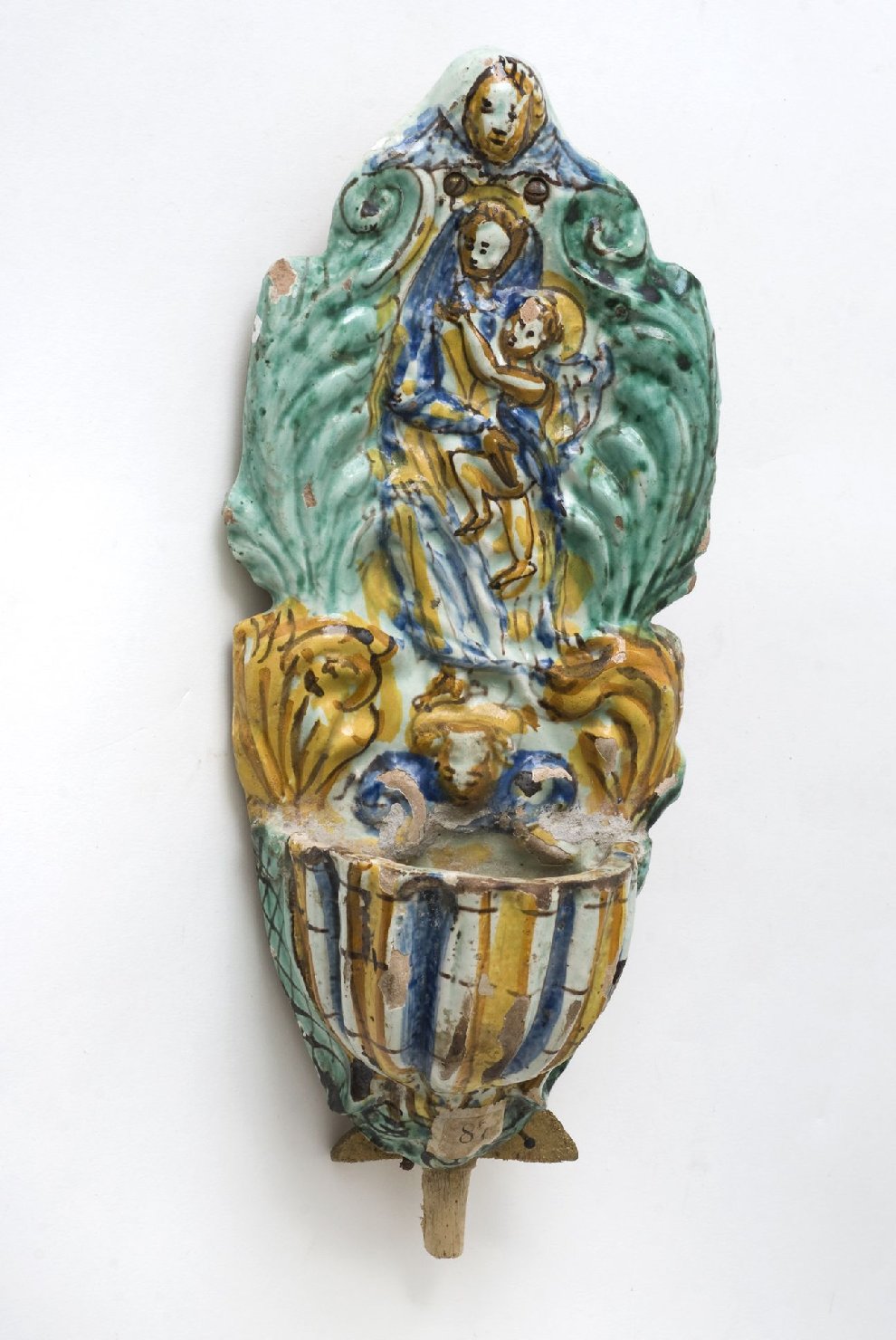 acquasantiera - da parete, opera isolata - produzione di Deruta (fine/ inizio secc. XVII/ XVIII)