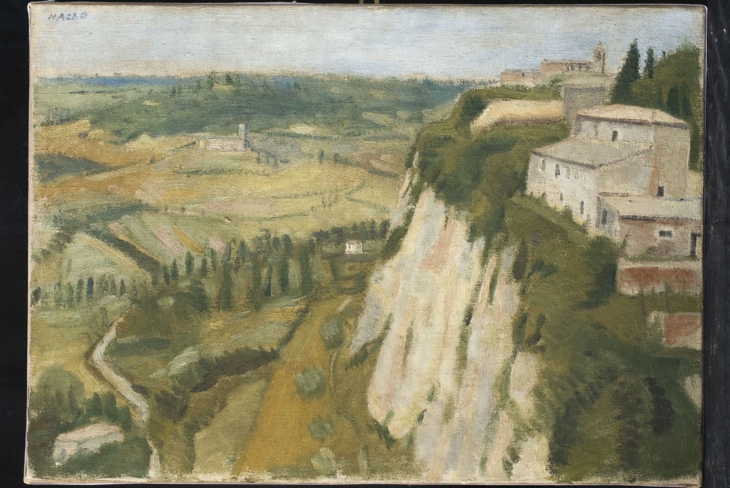 Dalla Fortezza, paesaggio (dipinto, opera isolata) di Angeli, Maceo (sec. XX)