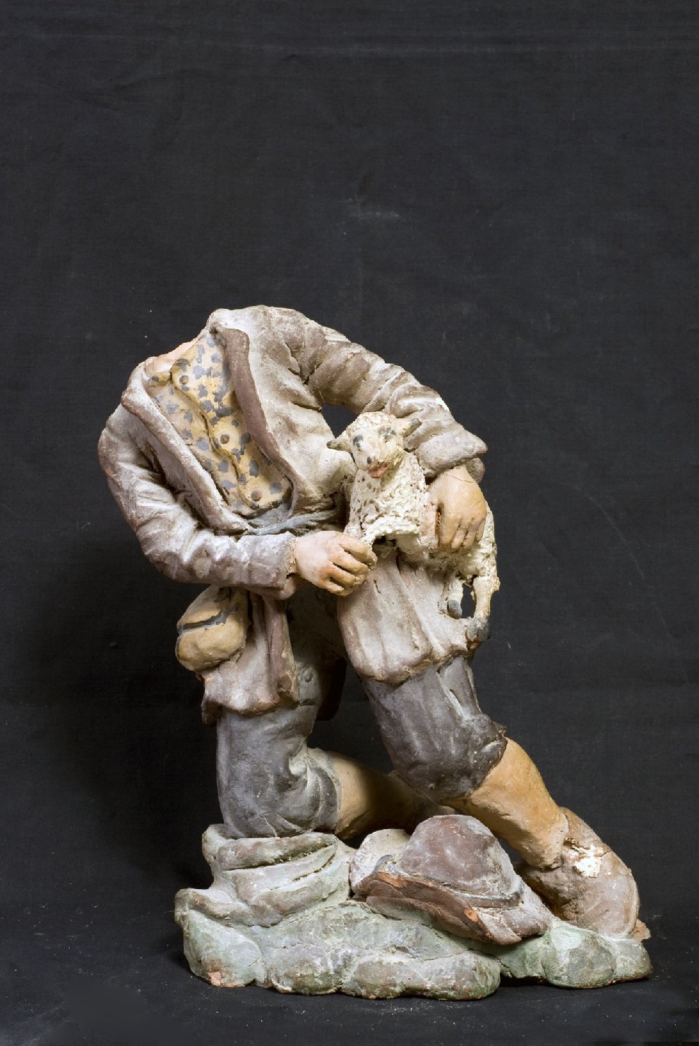 pastore (statuetta di presepio, elemento d'insieme) - ambito bolognese (secc. XVIII-XIX)