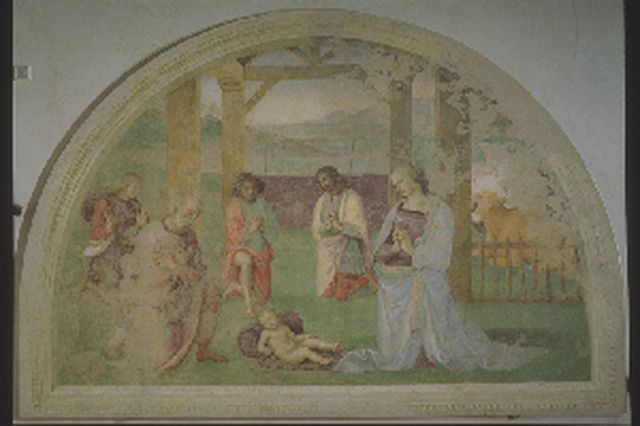 adorazione dei pastori (dipinto, opera isolata) di Vannucci Pietro detto Perugino (inizio sec. XVI)