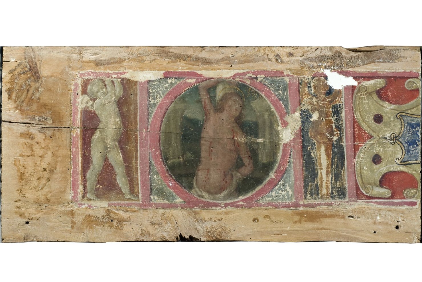 San Sebastiano (scomparto di predella, frammento) di Alfani, Domenico di Paris (attribuito) (prima metà sec. XVI)