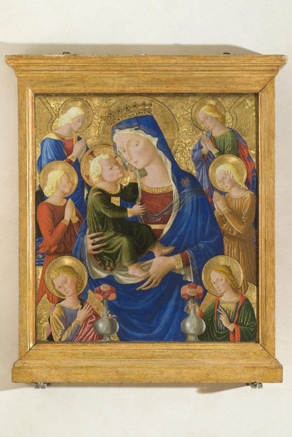 Madonna con Bambino e angeli (dipinto, opera isolata) di Caporali Bartolomeo (attribuito) (seconda metà sec. XV)