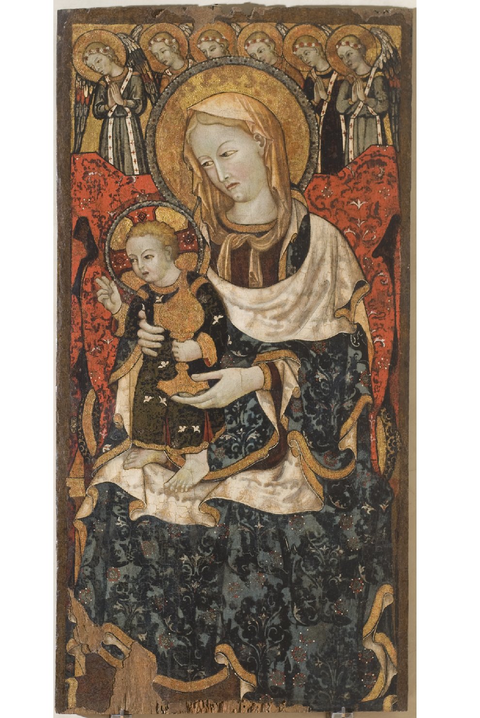 Madonna con Bambino (dipinto, frammento) di Baldassarre Mattioli (attribuito) (sec. XV)