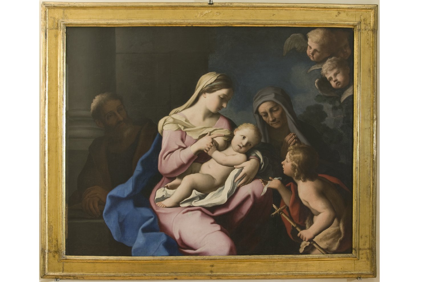 Sacra Famiglia con Sant'Anna e San Giovanni Battista bambino (dipinto, opera isolata) di Cerrini Giovanni Domenico (sec. XVII)