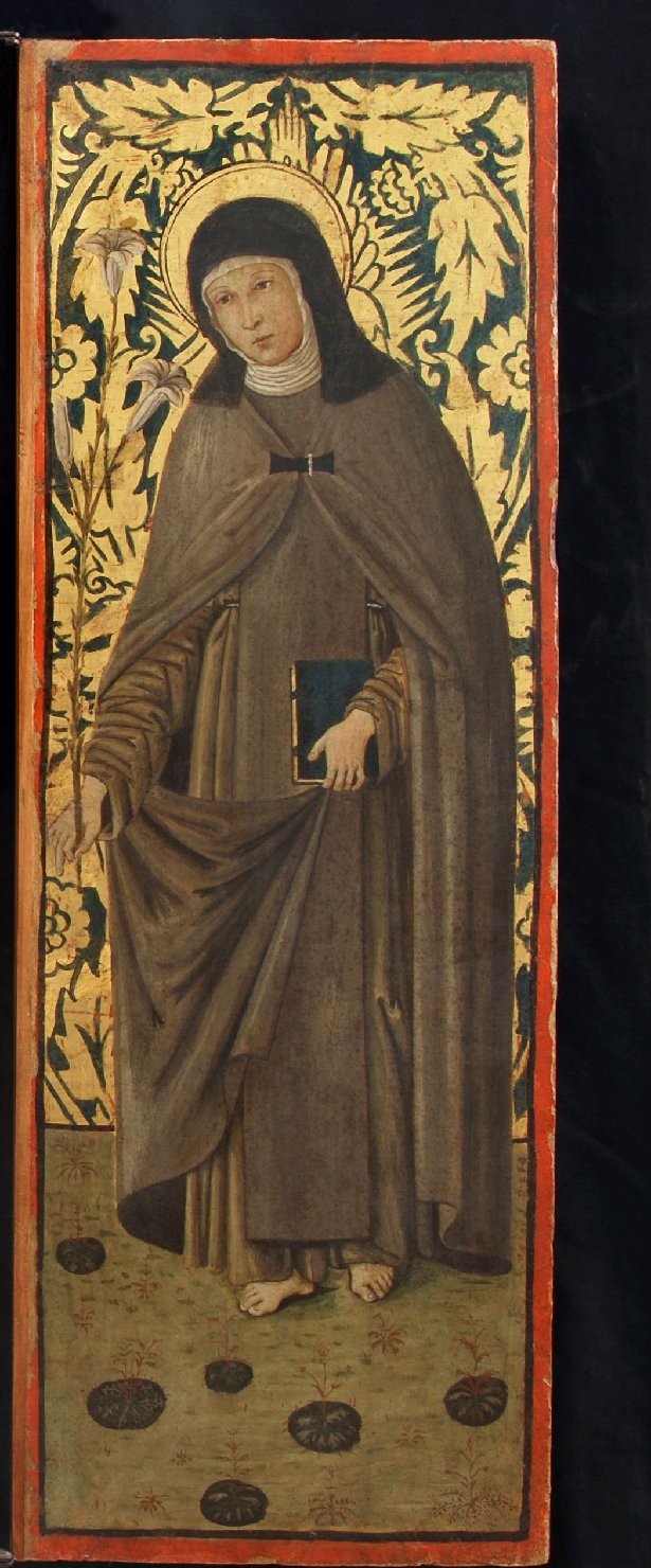 Santa Chiara (dipinto, elemento d'insieme) di Nicolò del Priore (attribuito) (fine sec. XV)