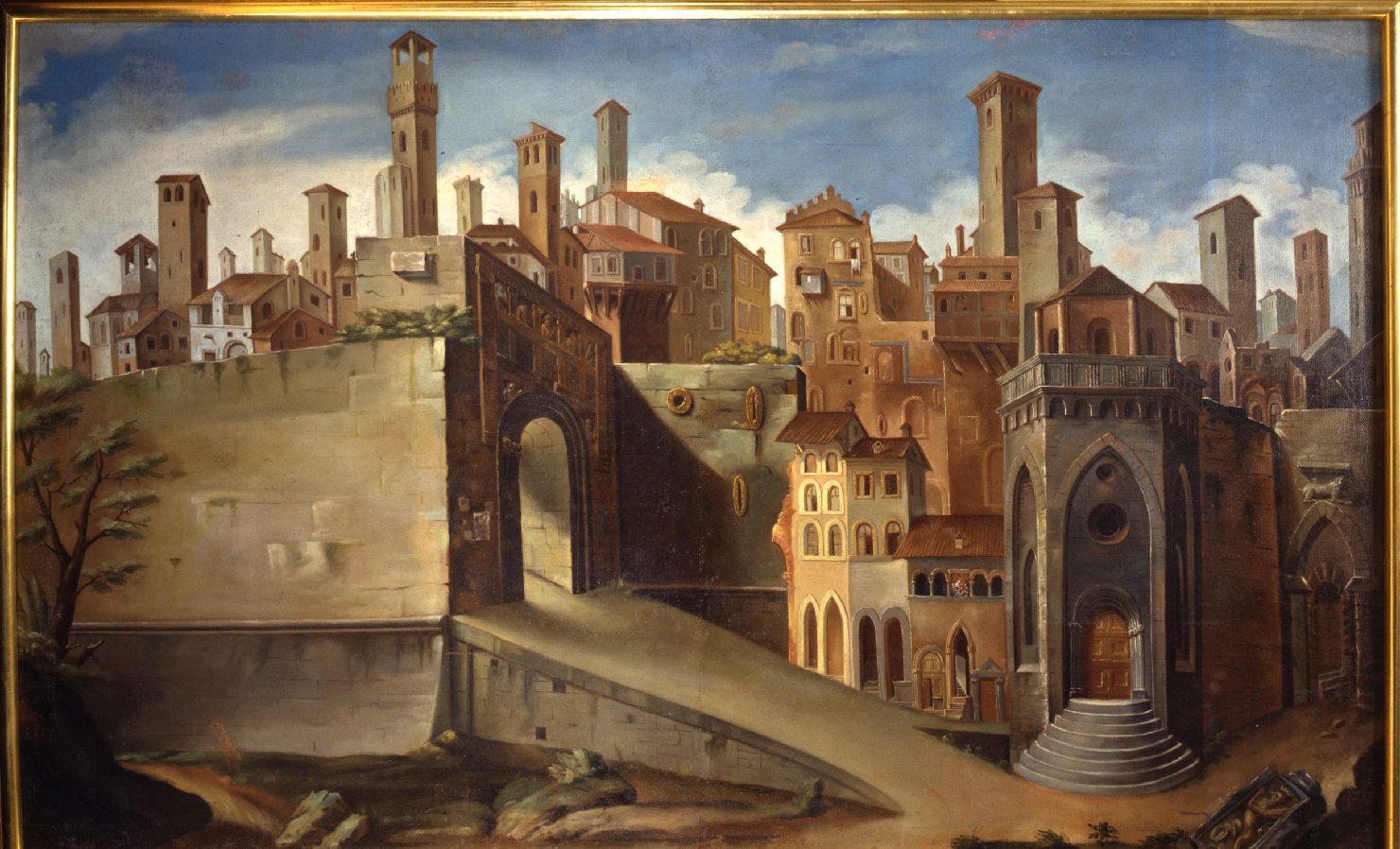 veduta di Perugia (dipinto, pendant) - ambito umbro (fine sec. XVIII)