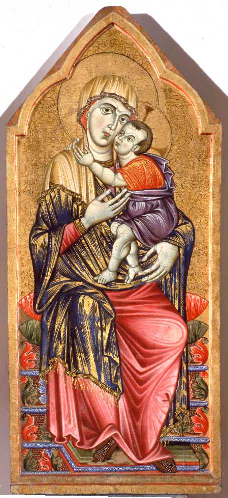 Madonna in trono con Bambino (sportello di tabernacolo, elemento d'insieme) di Maestro del Trittico di Perugia (attribuito) (sec. XIII)