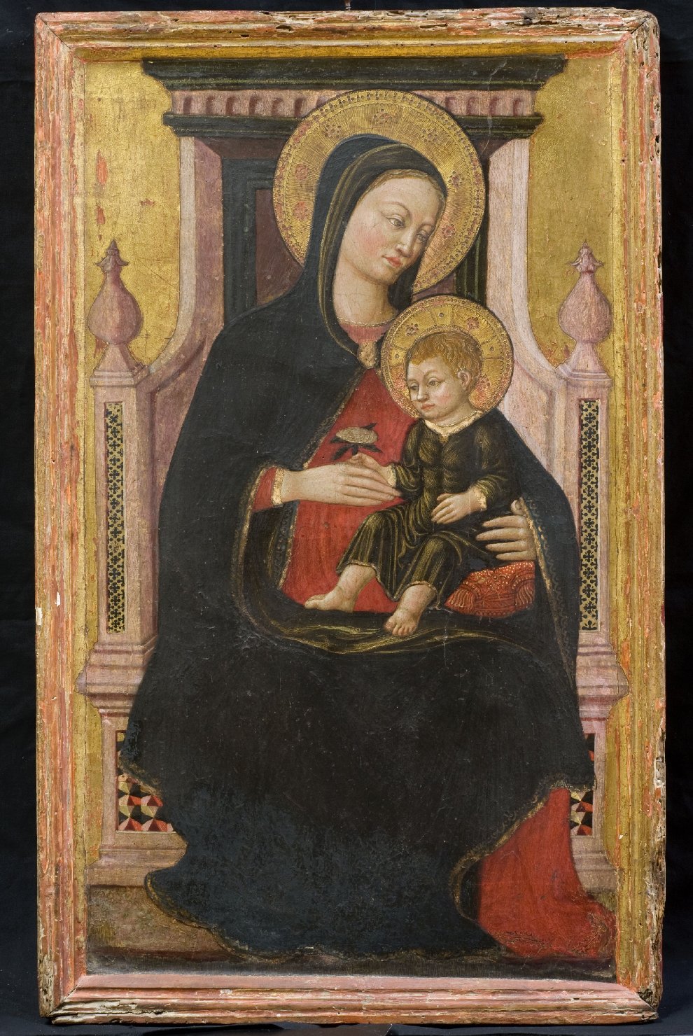 Madonna in trono con Bambino (dipinto, opera isolata) di Mariano d'Antonio (cerchia) (terzo quarto sec. XV)