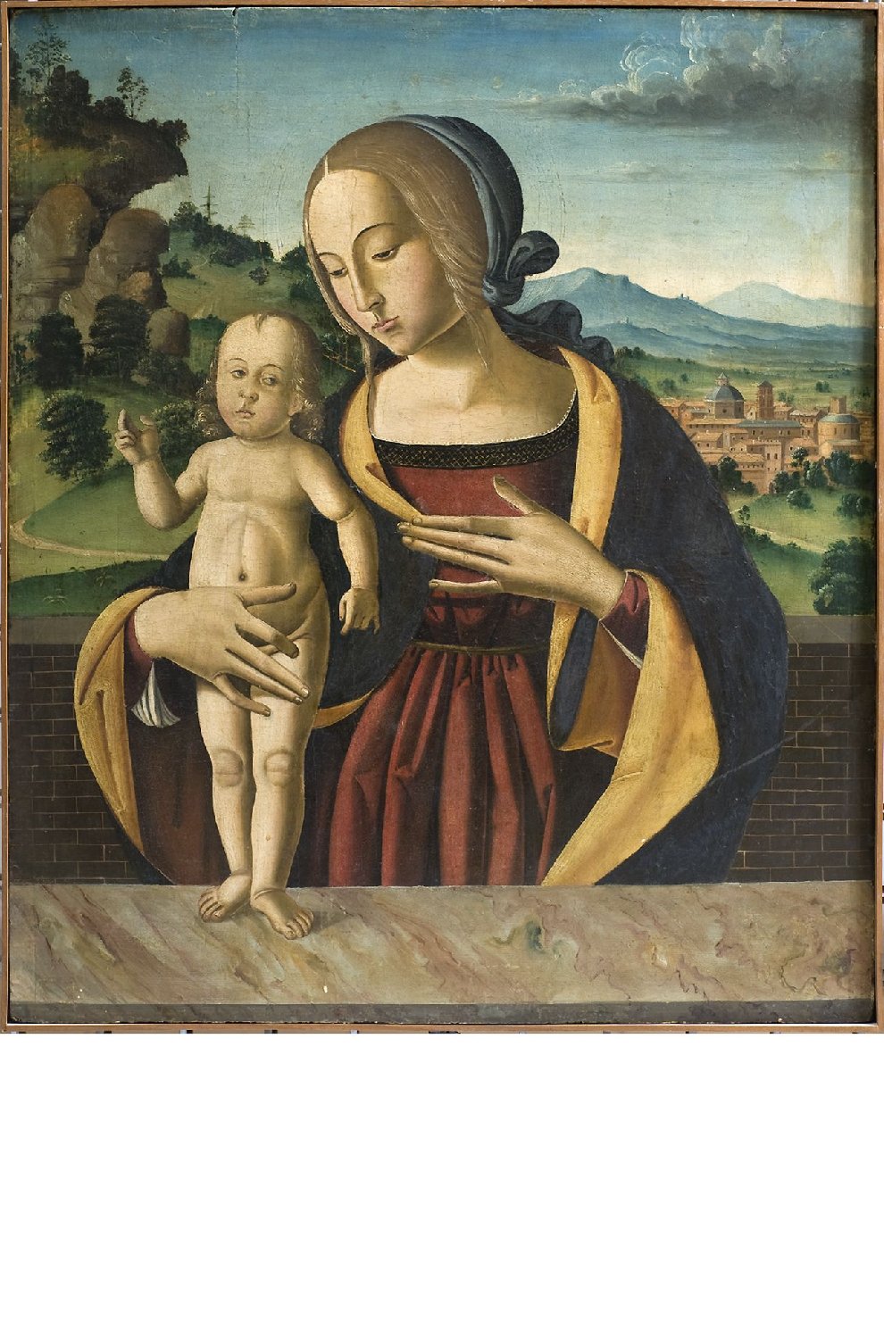 Madonna con Bambino (dipinto, opera isolata) di Maestro della Madonna di Liverpool (maniera) (inizio sec. XVI)