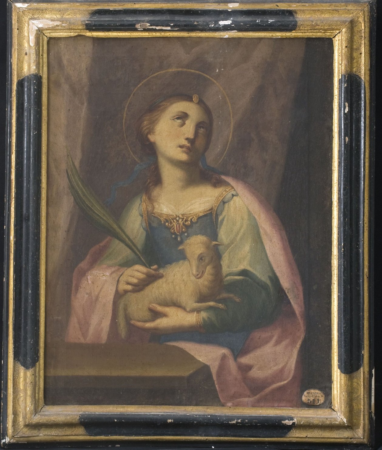 Sant'Agnese (dipinto, opera isolata) - ambito umbro (sec. XVII)