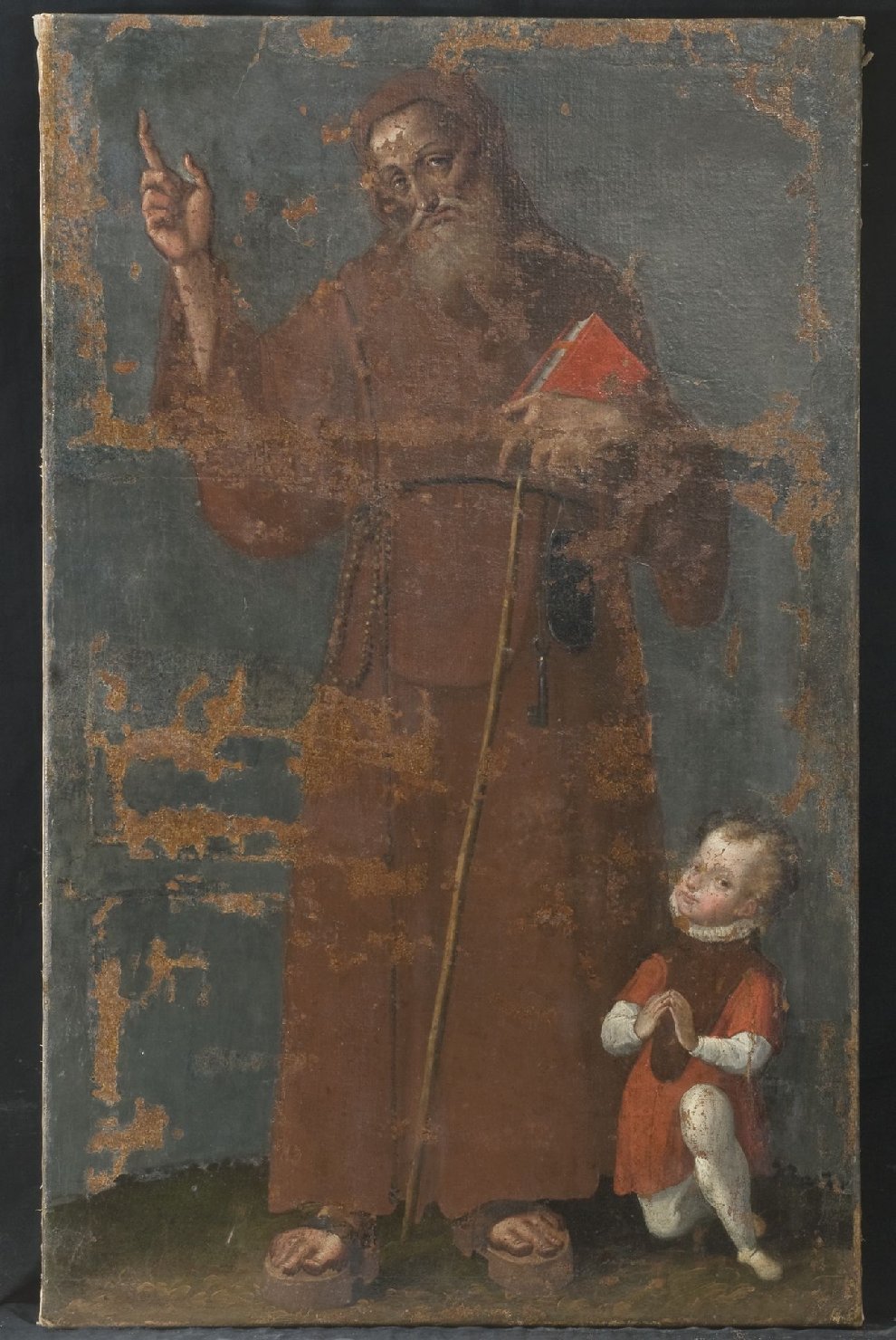 S. Francesco da Paola e il Principe d'Este (dipinto, elemento d'insieme) - ambito Italia centrale (secc. XVI/ XVII)