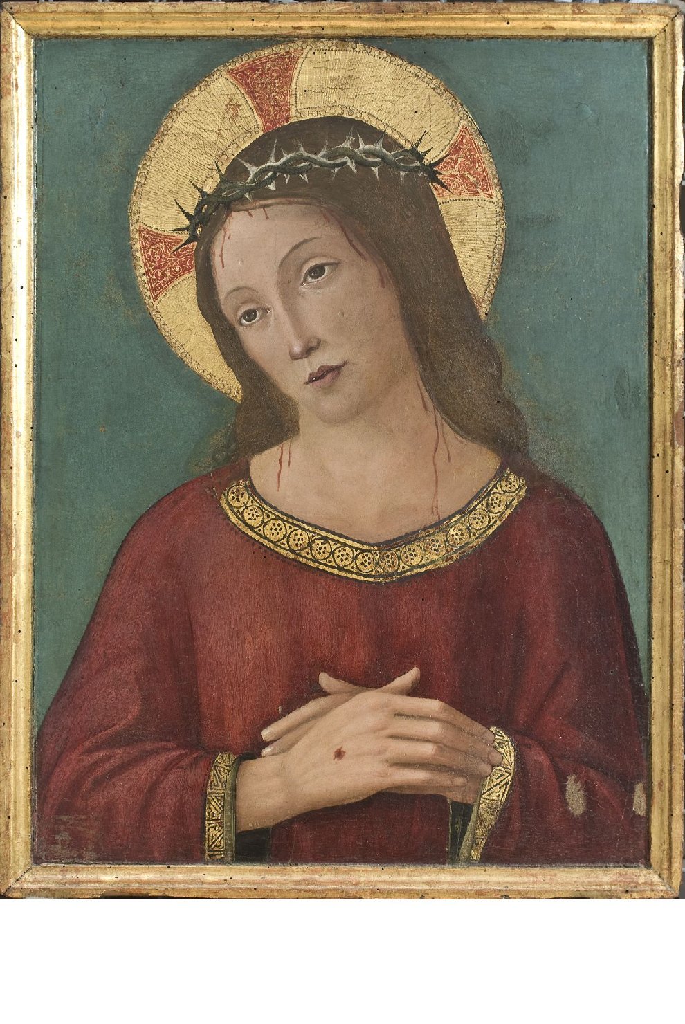 Cristo coronato di spine (dipinto, opera isolata) di Fungai Bernardino (attribuito) (fine/ inizio secc. XV/ XVI)