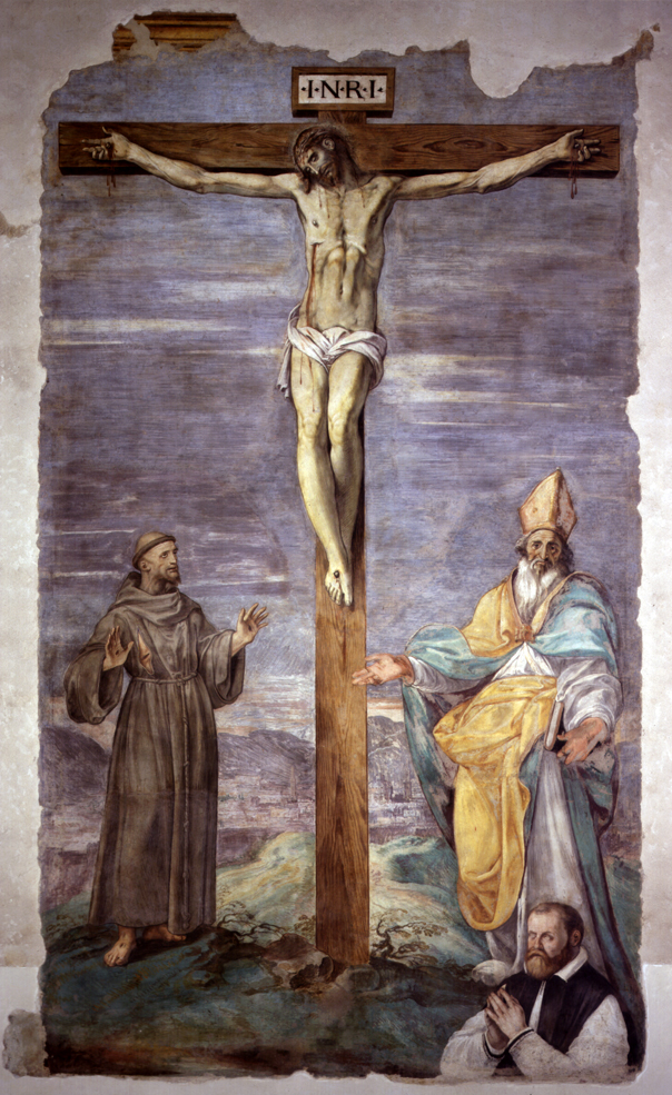 crocifissione (dipinto, opera isolata) di Arrigo Fiammingo (attribuito) (sec. XVI)