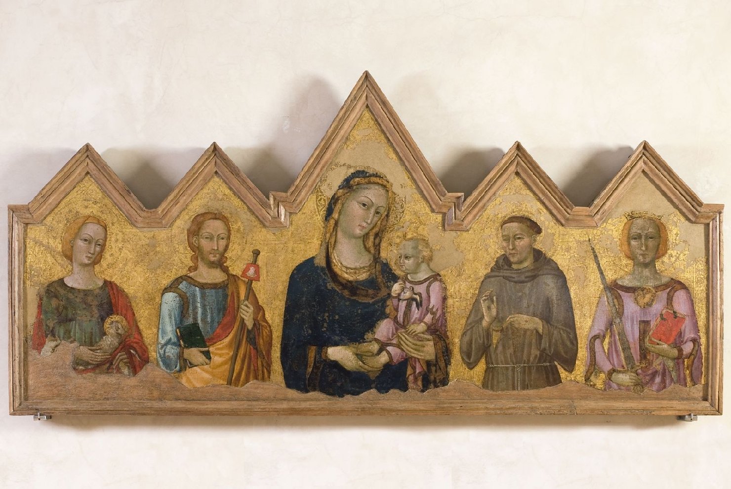 Madonna con Bambino e Santi (dipinto, opera isolata) di Maestro di San Francesco al Prato (sec. XIV)