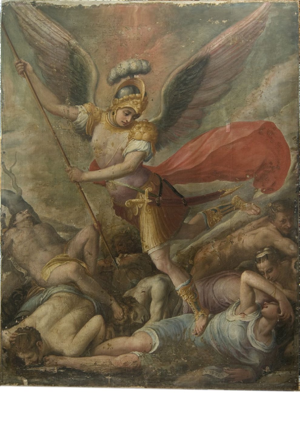 San Michele Arcangelo (dipinto, opera isolata) di Alfani, Orazio di Domenico (attribuito) (seconda metà sec. XVI)