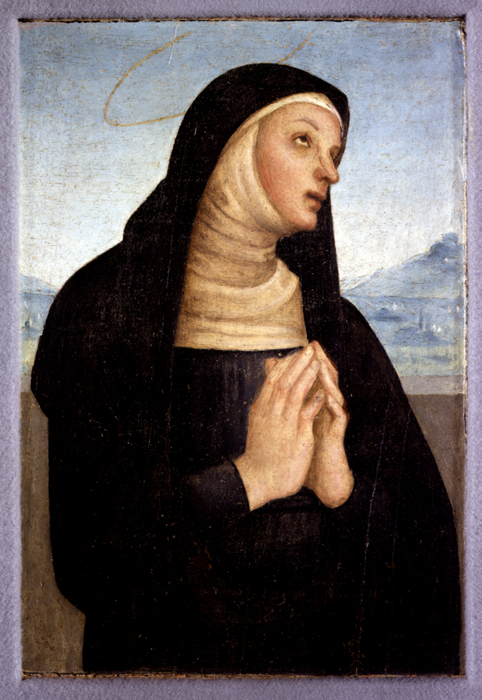 Santa monaca (scomparto di polittico, elemento d'insieme) di Vannucci Pietro detto Perugino (e aiuti) (primo quarto sec. XVI)
